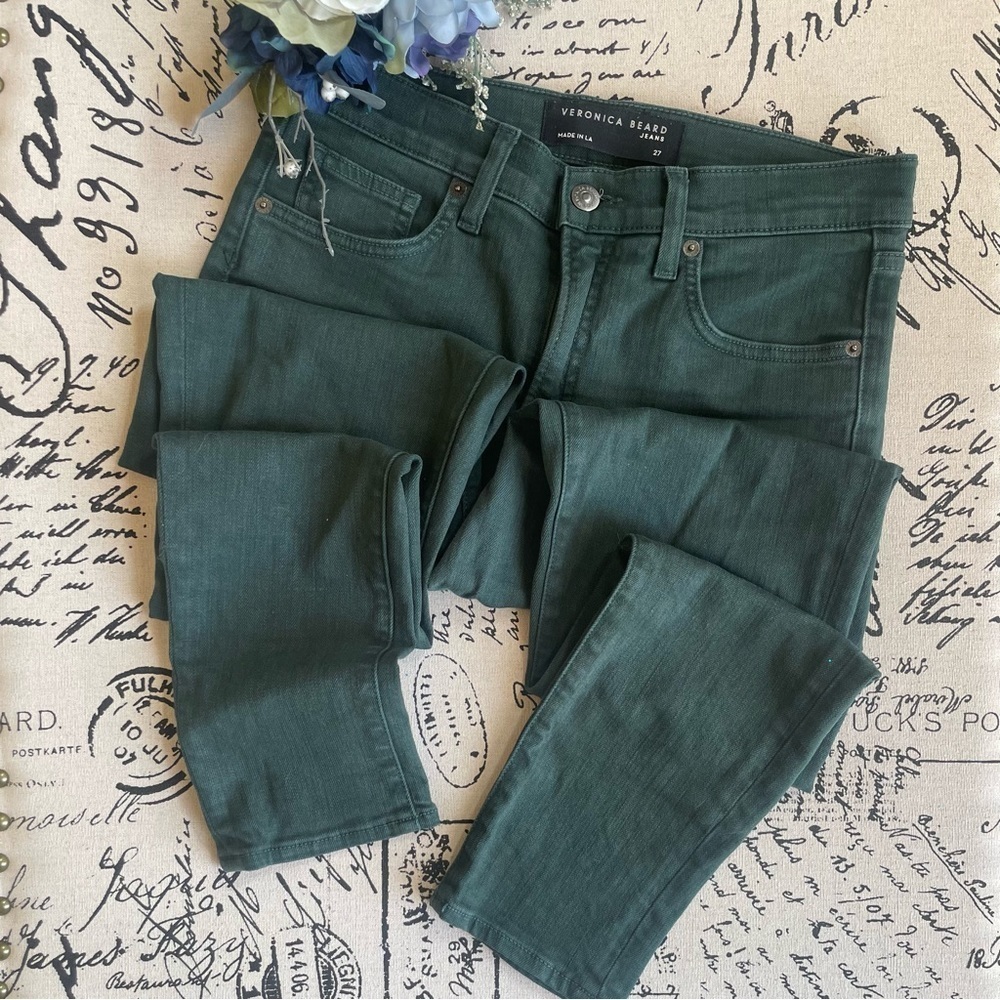 Veronica Beard Debbie High-Rise Skinny Jeans in Evergreen, Size 27 - Picture 9 of 13